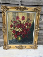 Vintage Large Framed Floral