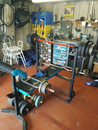 Bench and weights set - bench,