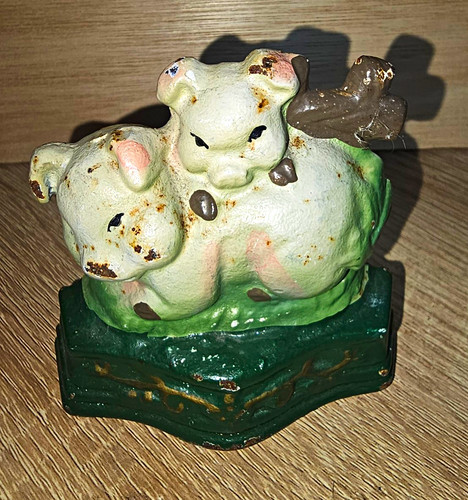 Vintage cast iron pig door - cast,