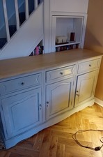 Dresser, wooden Furniture in Light Grey,  3-Drawer With 3 Cabinets