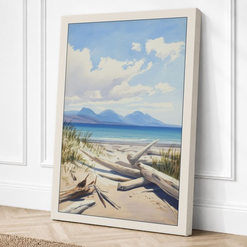 Driftwood beach coastal canvas - coastal,