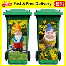 2 Sheets Wheelie Bin Stickers Gnome Dustbin Sticker Decorative Self Adhesive ...