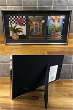 THE RANGE Silver Metal & Glass Triple Aperture Photo Frame or Wall Frame 8"x15”