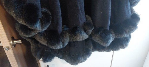New faux fur trim cape - new,