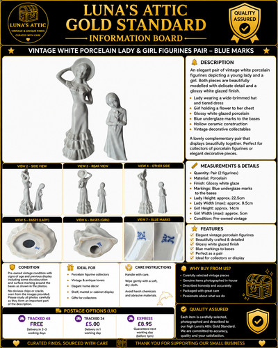 Vintage white porcelain lady - white,