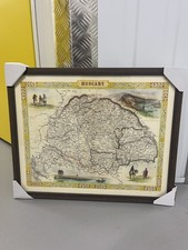 FRAMED. Old Map of Hungary by