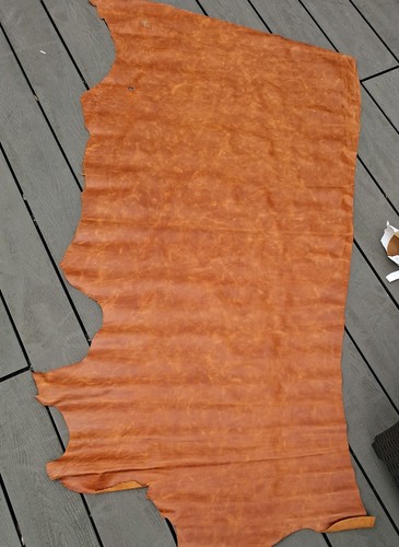 Large brown leather - brown, offcut