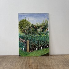Acrylic on Board Allotment Vegetables Gardening Rustic Style Painting