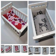 2 x Dolls House Cot Bedding