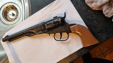 Cap Gun Black With Plastic Handle Cowboy Style Works OK See Pics
