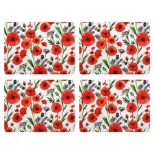 Poppy Fields Placemats Set of