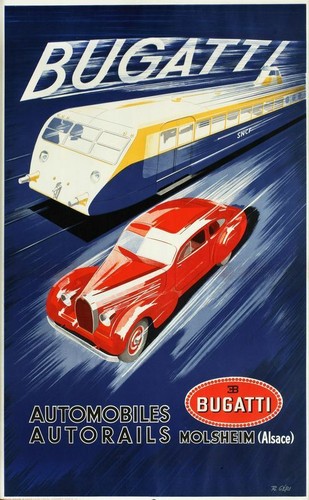 Vintage bugatti motor car - motor,