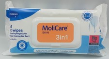 MoliCare Skin 3-in-1 Cleansing Wet Wipes Pack of 50 | Gentle Care