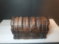 Vintage Wooden Treasure Chest Cigar, Jewellery, Trinket Box - Pirate Chest