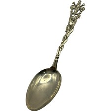 Vintage Ornate Fleur-de-lis Silver Tone Serving Spoon Decorative Antique Style