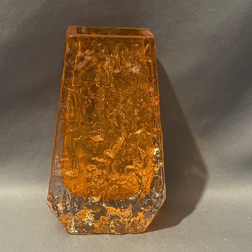 Whitefriars orange coffin vase - orange,