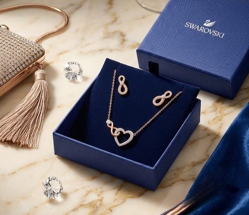 Swarovski necklace earrings - necklace, &