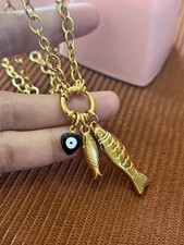 18k gold plated fish evil - plated,