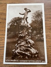 RPPC Postcard Peter Pan Kensington Gardens London Statue Real Photo 