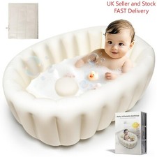 Inflatable Baby Bath Tub Baby Bath Essentials for Newborn Portable Travel, USED