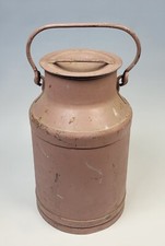 Vintage 5 Gallon Painted Steel Milk Churn Complete with Lid and Handle