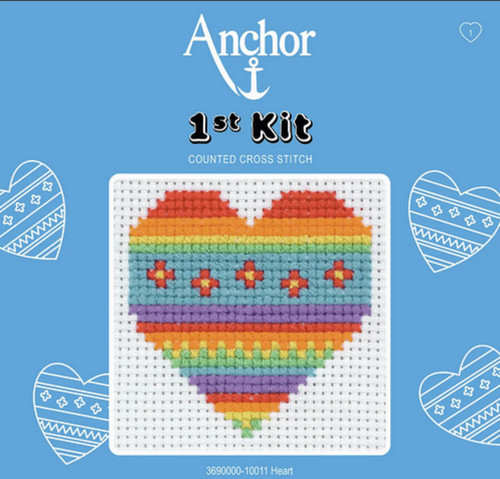 Heart starter cross - heart, stitch