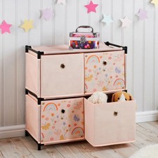 Kids Storage Unit Pink 4 Cube