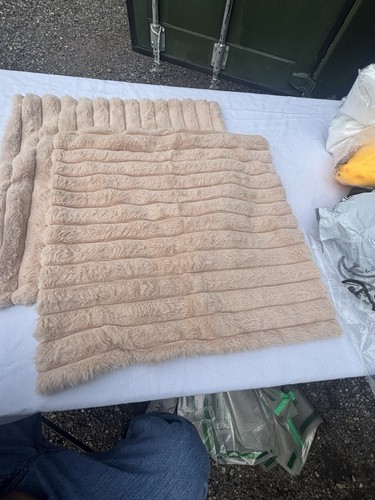 Beige faux fur - fur, throw