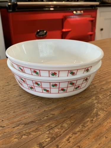 Vintage retro pyrex white red - vintage,