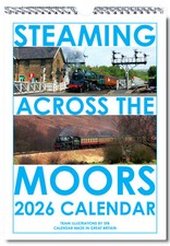 STEAMING ACROSS THE MOORS TRAIN CALENDAR, British Made