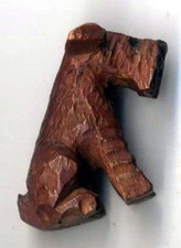 Carved wood dog - carved,