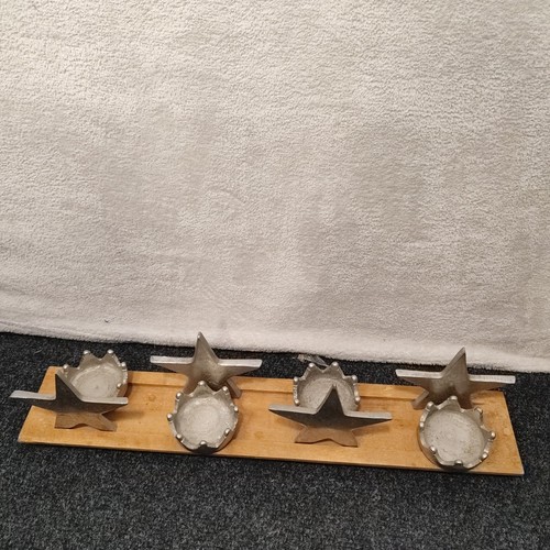 Candle holder wood - wood, star