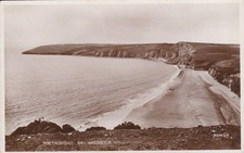 Abersoch. Porthceiriad Bay.  Old Valentine sepia RP postcard. Unused. Good C