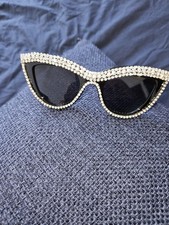 Dark Cat Eyes Diamante Frames Sunglasses