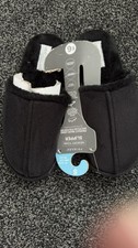 BNWT Black Faux Suede Memory Foam Slippers By Primark. Sz 6-7