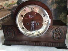  Antique German Striking  Mantle clock serviced working order .