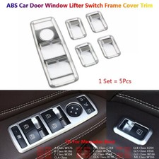 Car Matt Chrome Window Power Switch Frame Cover Trim for A B C ML Class