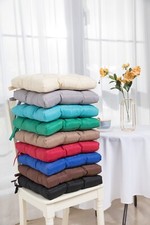 REMOVABLE CHAIR CUSHION 14"x14" KITCHEN DINING SEAT PAD WITH TIES SET OF 2,4,6,8