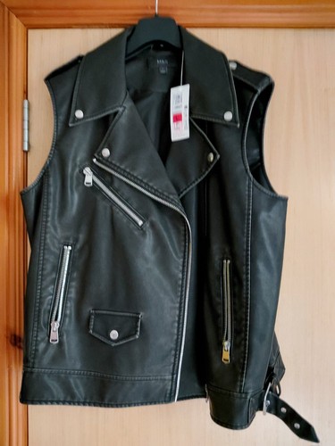 Womens faux leather gilet - womens, m&s