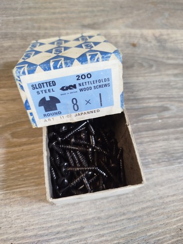 Box vintage black round - round, screws