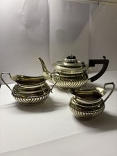 Silver Plated Edwardian Vintage Tea Set Henry Williamson Sheffield 1904 hallmark