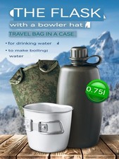 New!Flask Russian Army bootle plastic 750 ml pot aluminum +cover EMR