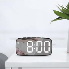 Digital Alarm Clock Mains Powered Large Night Bedside Light Alarm Non Ticking UK
