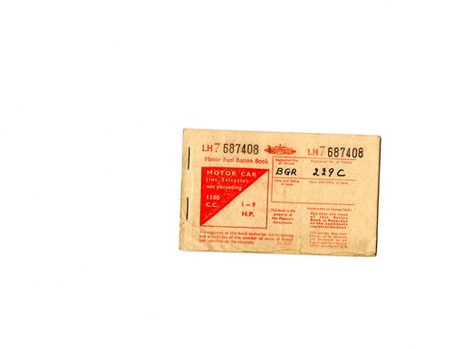 Petrol ration book from - book, suez