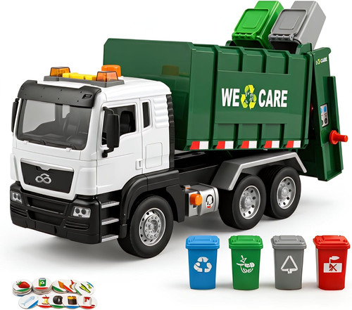 Garbage truck toy with - truck, bins