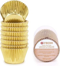 Gifbera Gold Foil Jumbo Cupcake Liners Metallic Large Muffin Baking 