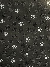 New Old Stock Suede Leather Cow Hide Animal Paw Print Embossed Material Pets ?