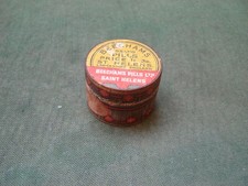 Vintage Wooden Beechams Pills St. Helens Circular Lidded Pot Box with Contents