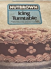 Vintage Nutbrown Icing Turntable Cake Decorating With Original Box 23cm Diameter