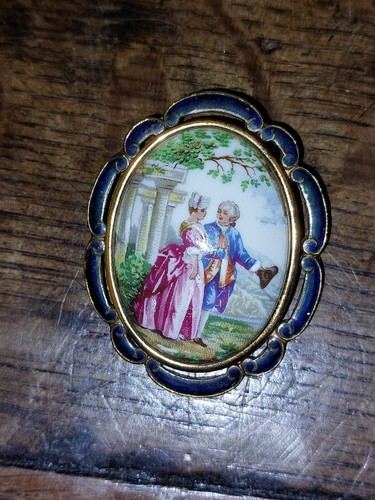 Tlm porcelain brooch - tlm,